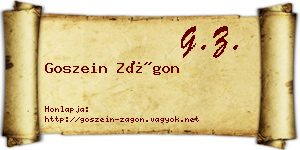Goszein Zágon névjegykártya